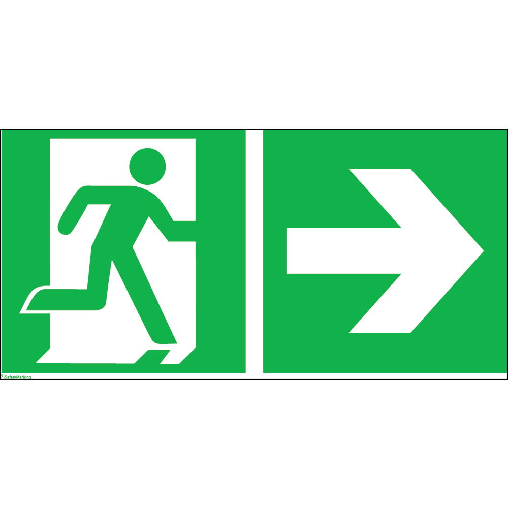 Rettungsz. 300x150mm Fol., Rett.weg rechts