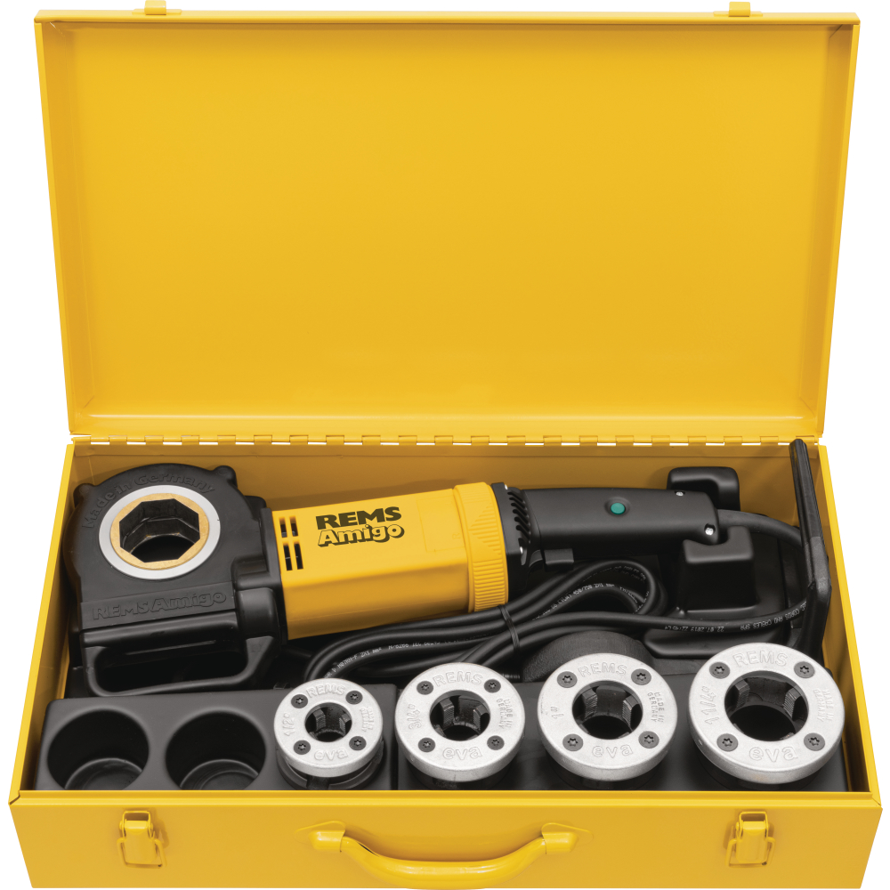 REMS Elektro-Gewindeschneidkluppe Amigo Set R 1/2"+3/4"+1"+1 1/4"