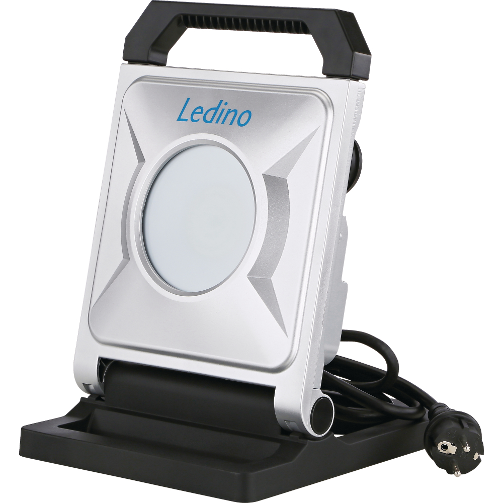 LED-Strahler mit 2 Steckdosen 50W 6500K silber/schwarz 400-4500lm