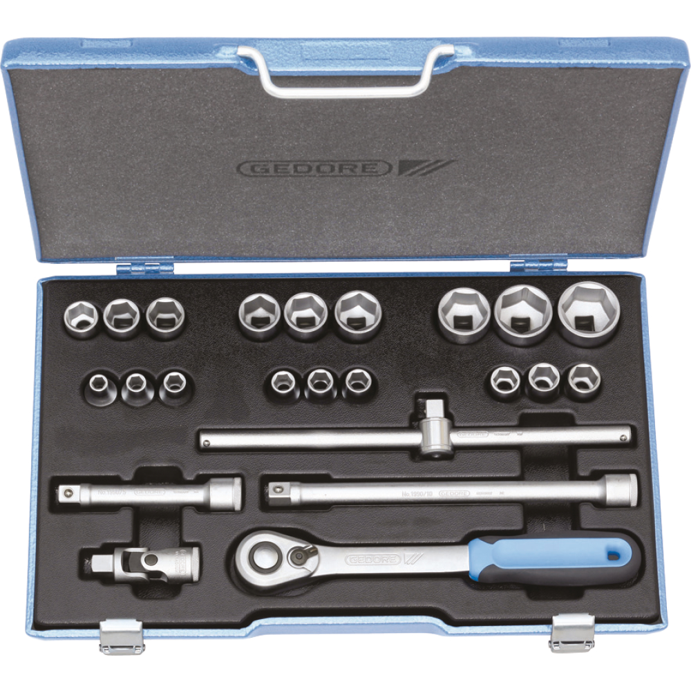 GEDORE Steckschlüssel-Garnitur 1/2", Nr. 19 EMU-20 23-tlg.