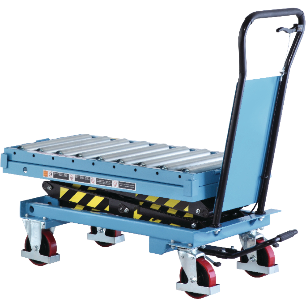 Hubtischwagen m. Rollenb.Tischmaß: 1025x535 300 kg Tragfähigkeit