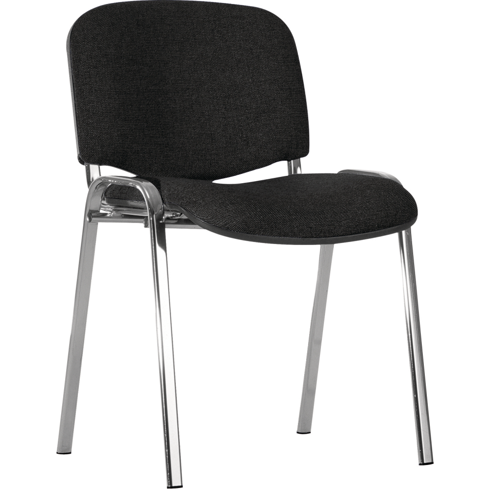 Bes.-Stuhl ISO Leder chrom/K-leder schw.