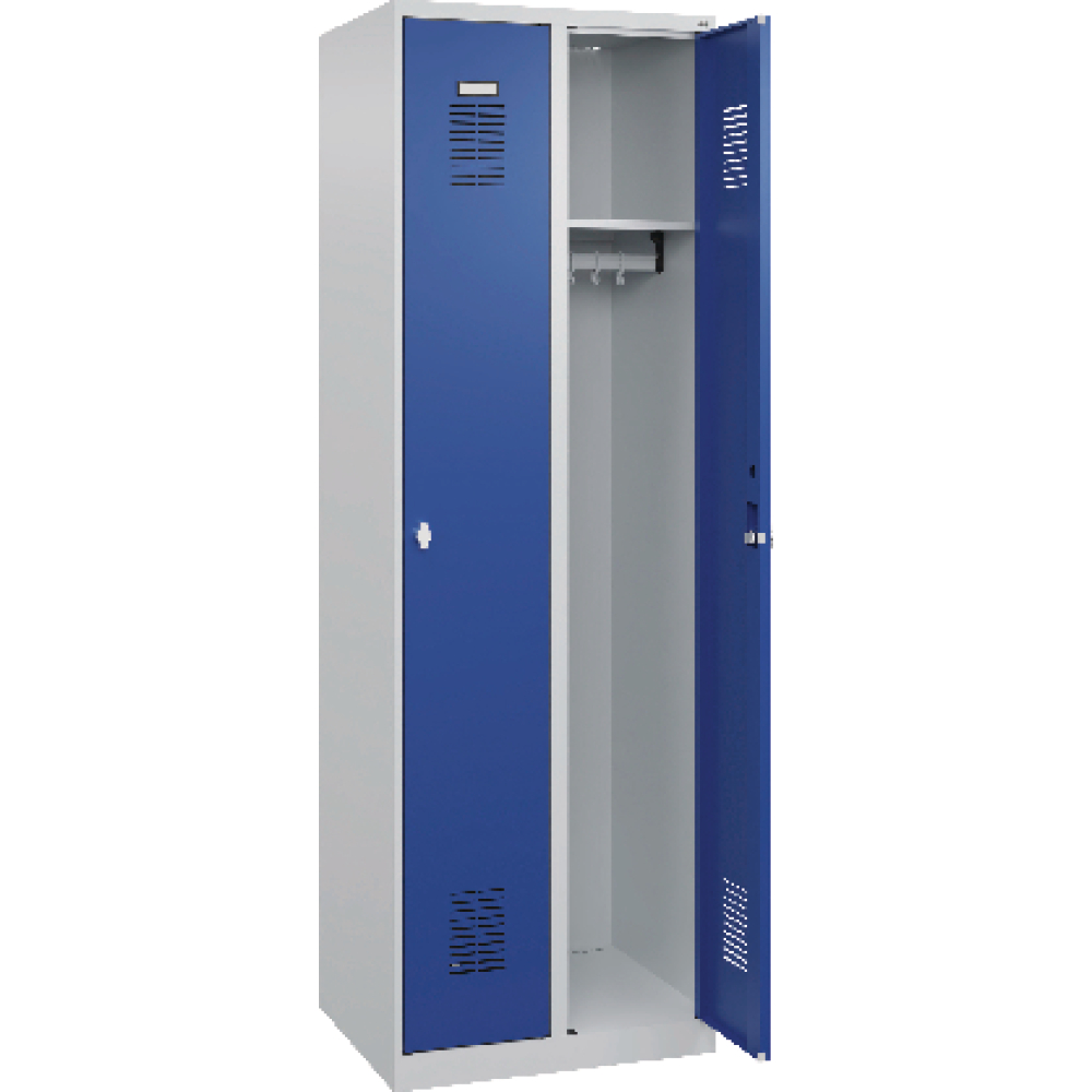 Garderobenschrank FORUM 2 Abteile RAL 7035/5010 Bodenstehend