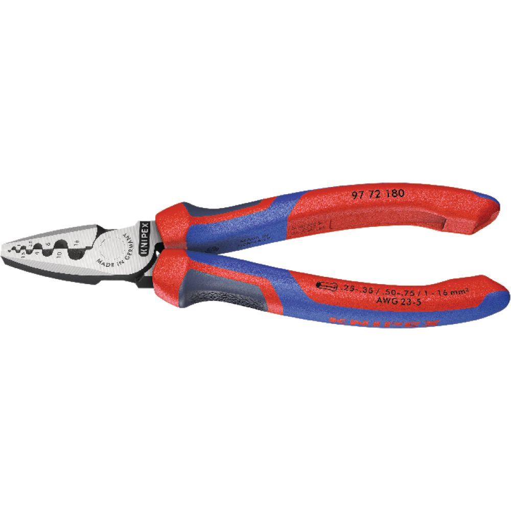Aderendhülsenzange mit Mehrkomponenten-Griffen 180mm qmm