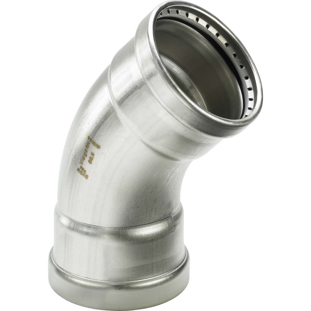 Viega Bogen Sanpress Inox 2326XLLF 88,9mm, 45Gr, mit SC- Contur, labs-frei