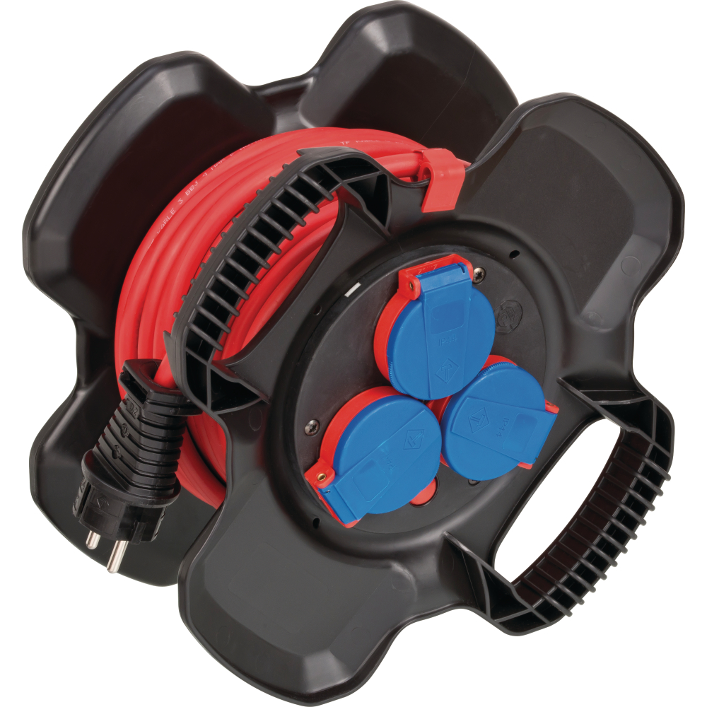 Kabelhaspel X-Gum 10m Gummi IP 44 H07RN-F 3G1,5 mit 3 Steckdosen