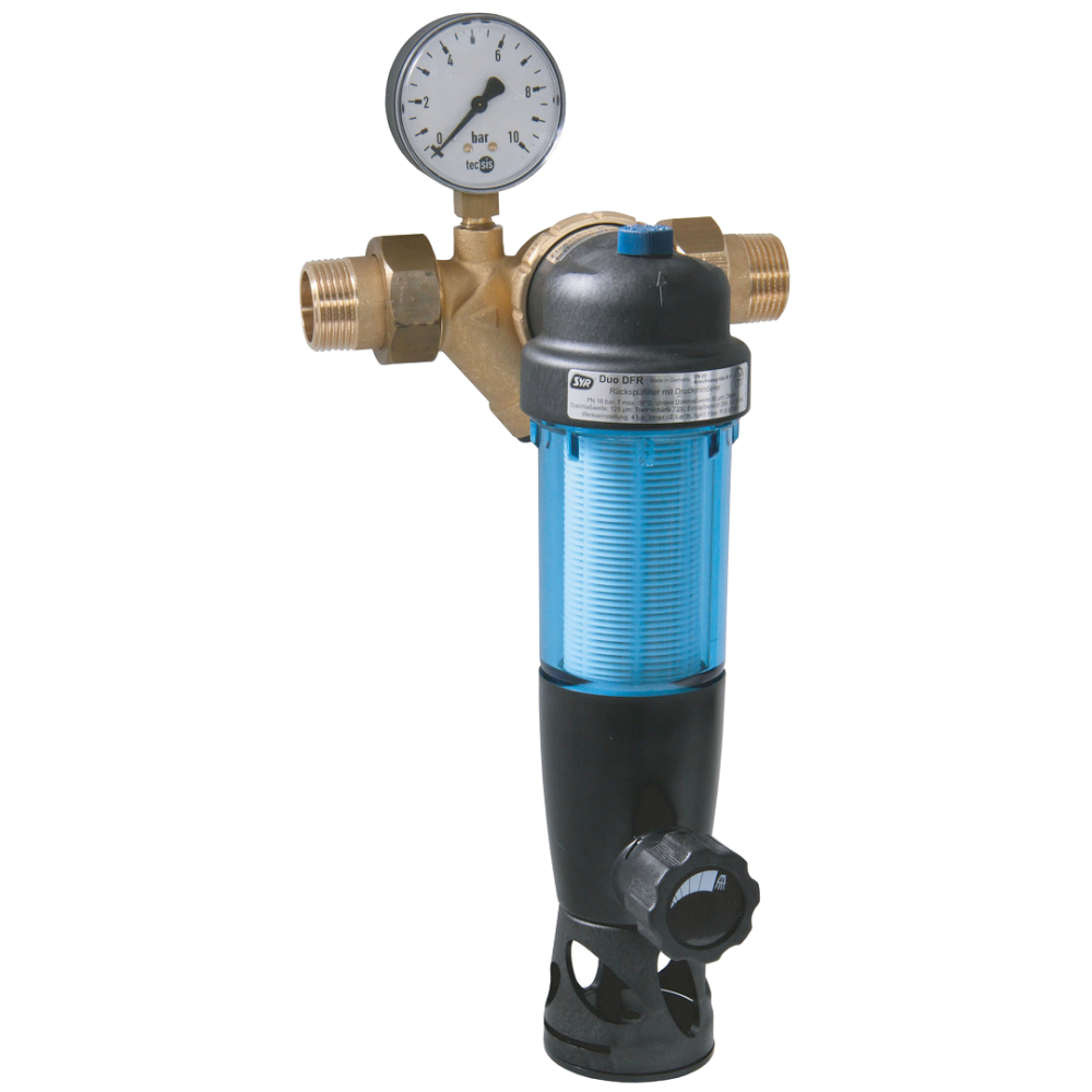 FORMAT Tec DUO Rückspülfilter DFR 1", mit Druckminderer, Manometer
