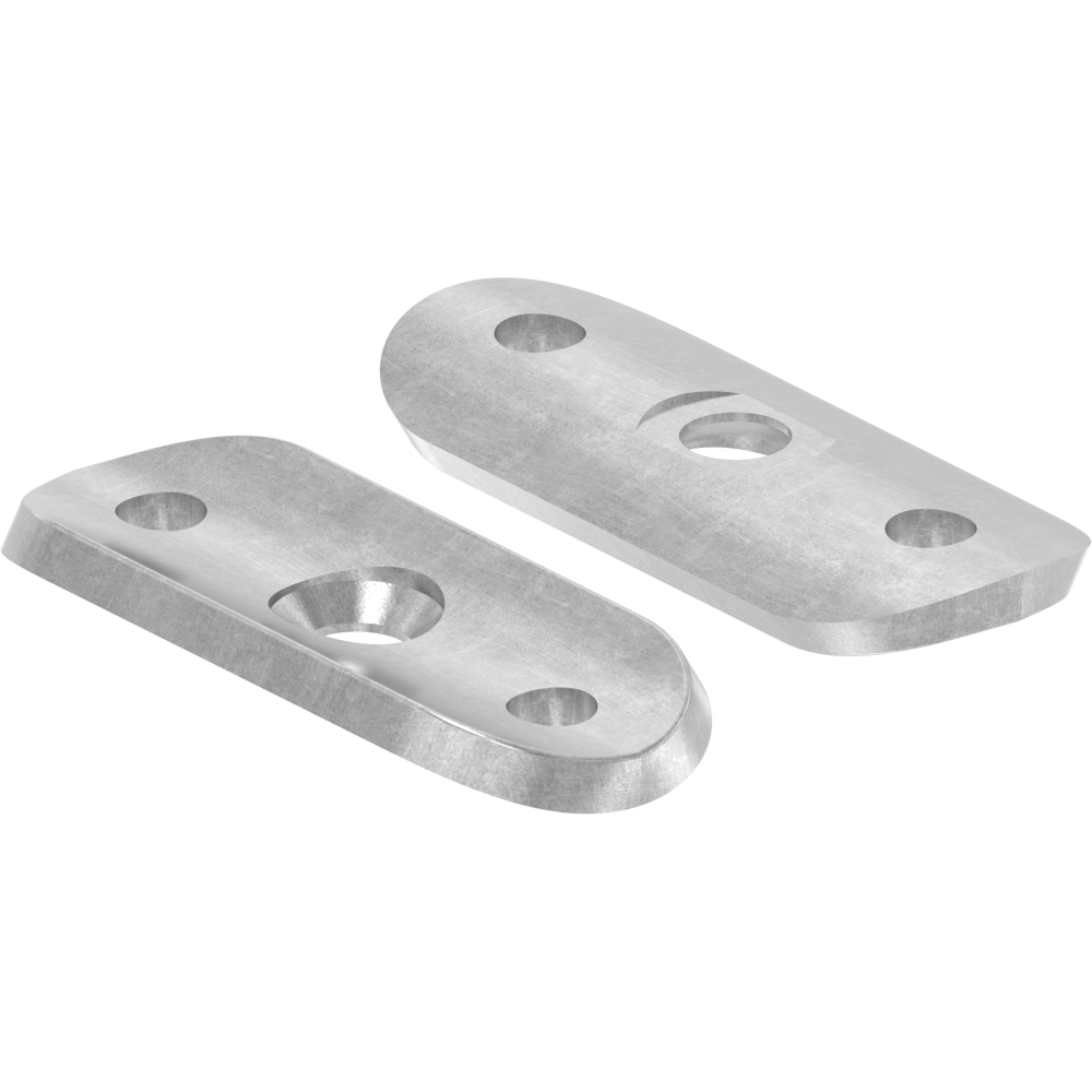 Handlaufanschlussplatte 64x24x4mm Rohranschluss Ø 42,4 - 48,3mm S235JR