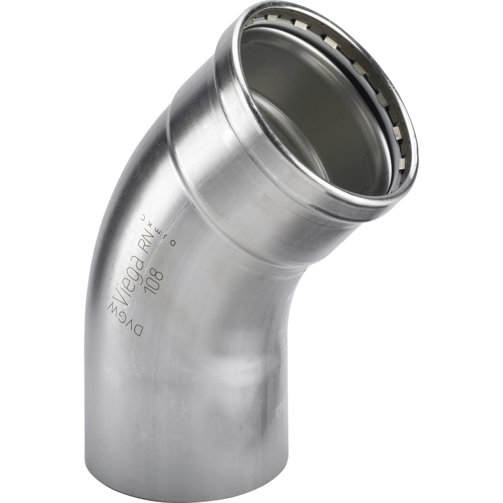 Viega Bogen Sanpress Inox 2326.1LF 64mm, 45Grad, mit SC- Contur, labs-frei