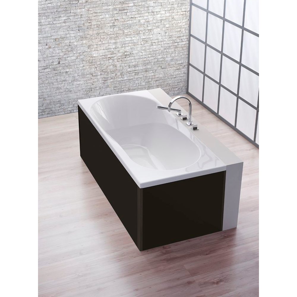 FORMAT Pro Glasverkleidung zu Duowanne 180x80cm, sw, für Vorwand