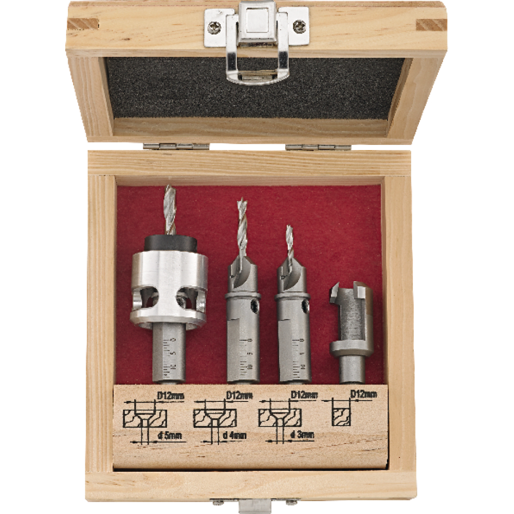 FORTIS Terrassendielenbohrer Set 5-tlg. FORTIS 3,4,5 mm + Z