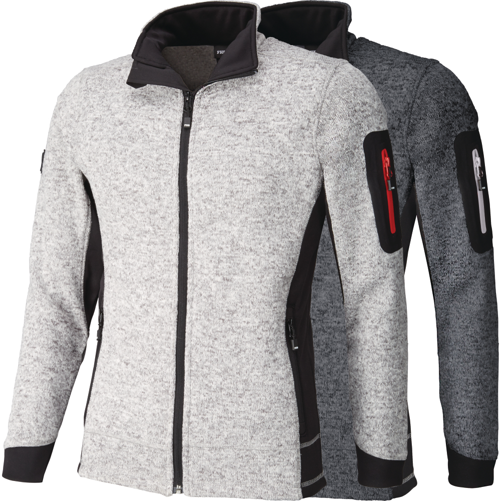 FHB Strick-Fleecejacke CHRISTOPH anthrazit-schwarz Gr.L