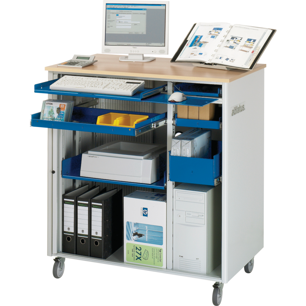 PC-Arbeitsplatz mobil grau/blau
