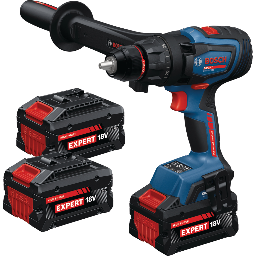 Bosch Akku-Bohrschrauber Expert 18V EXSR18V-150 2x Akku 8,0Ah, 1x Akku 5,5Ah