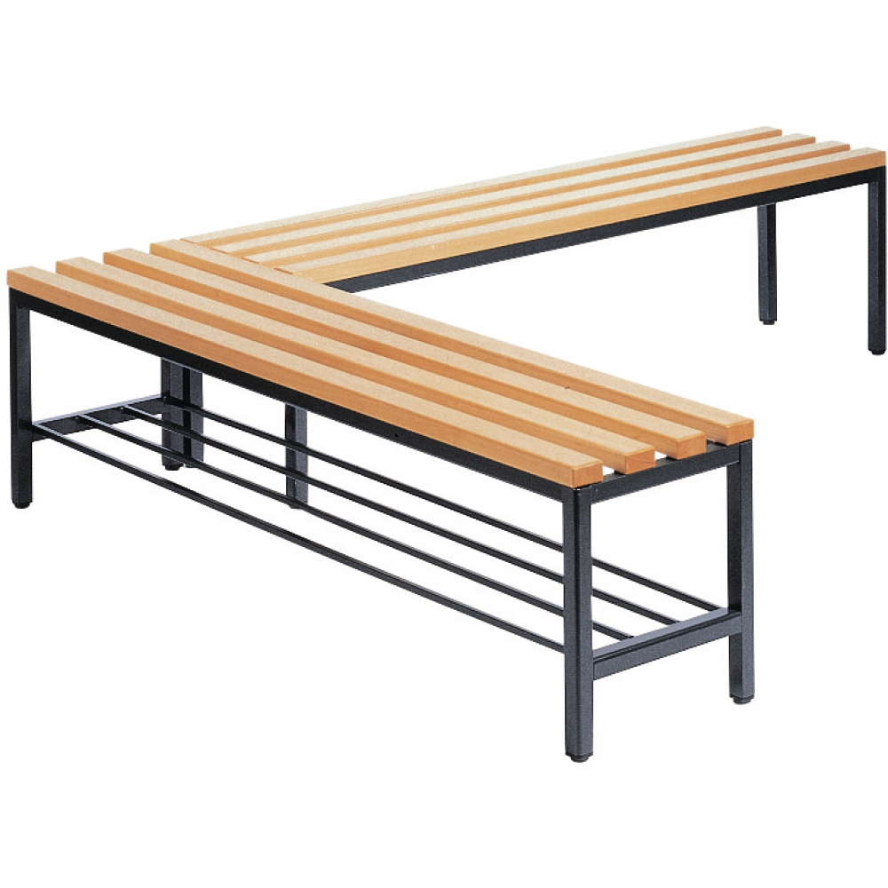 Sitzbank Holz RAL 7021 420x2000x353 mm m. Rost