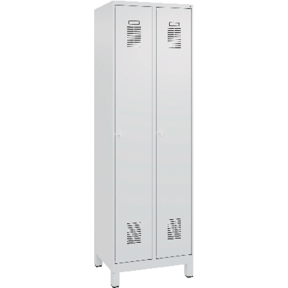 Garderobenschrank FORUM 2 Abteile RAL 7035/7035 Füße 7035 mit Füßen