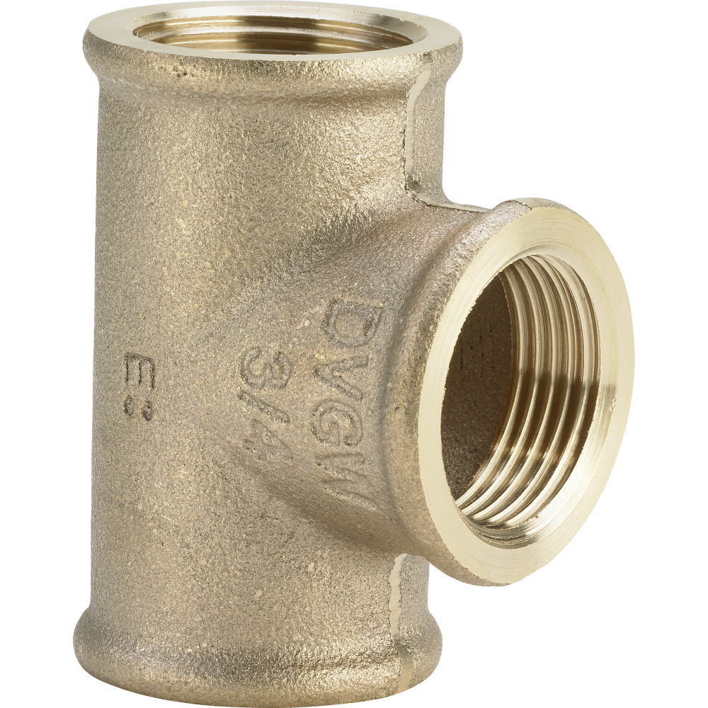 Viega T-Stück 3130 in Rp1/2 x Rp3/8 x Rp1/2 Rotguss