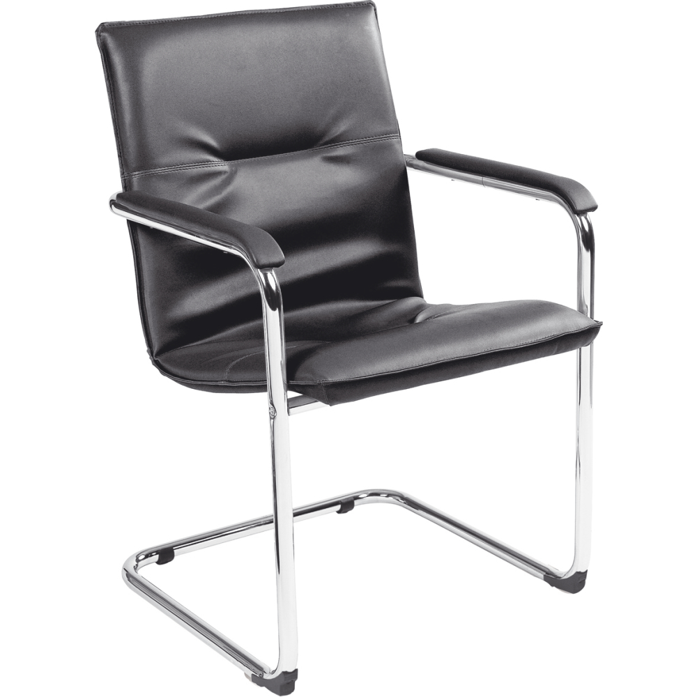Freischwinger RUMBA chrom/Ku-leder schw.