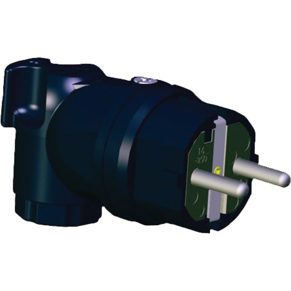 Vollgummi-Winkelstecker IP44 bis 2,5qmm 05812-s