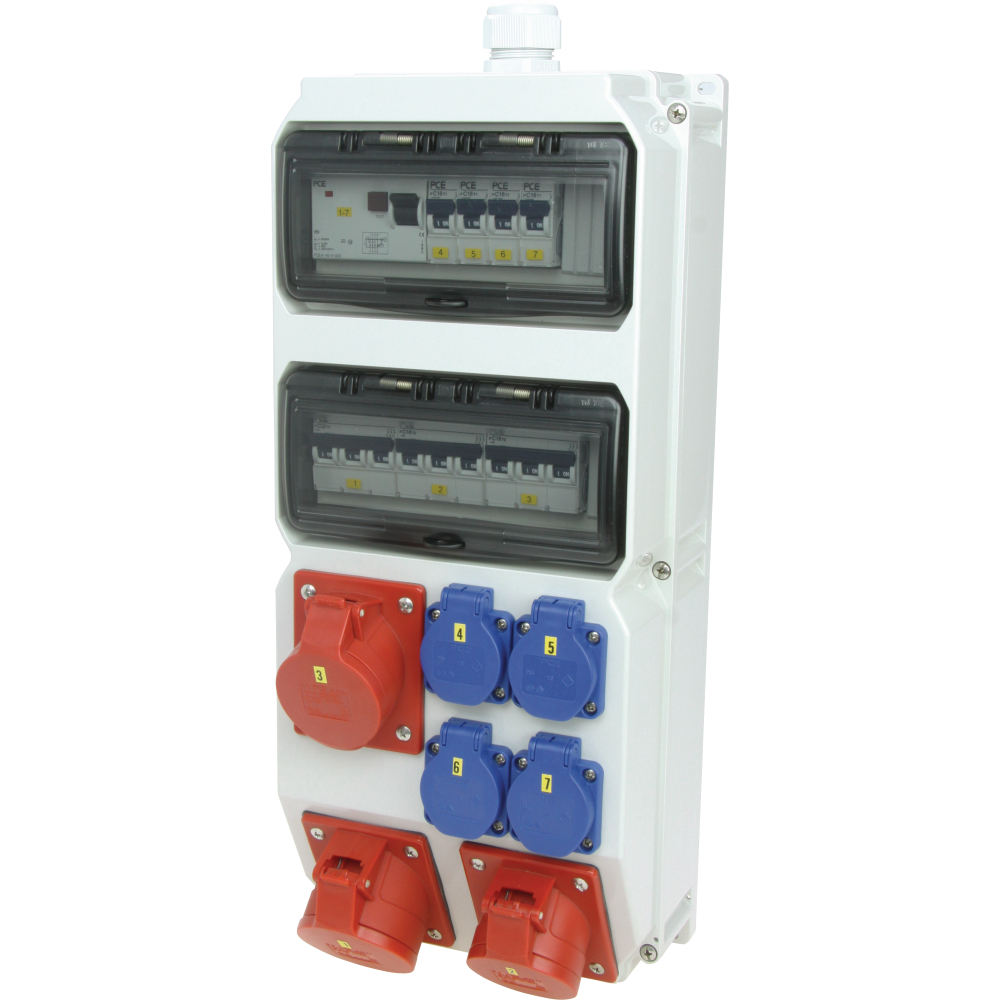 PCE Steckdosenk. STROBL 532-2x516 4xSchu. 7xLS+FI