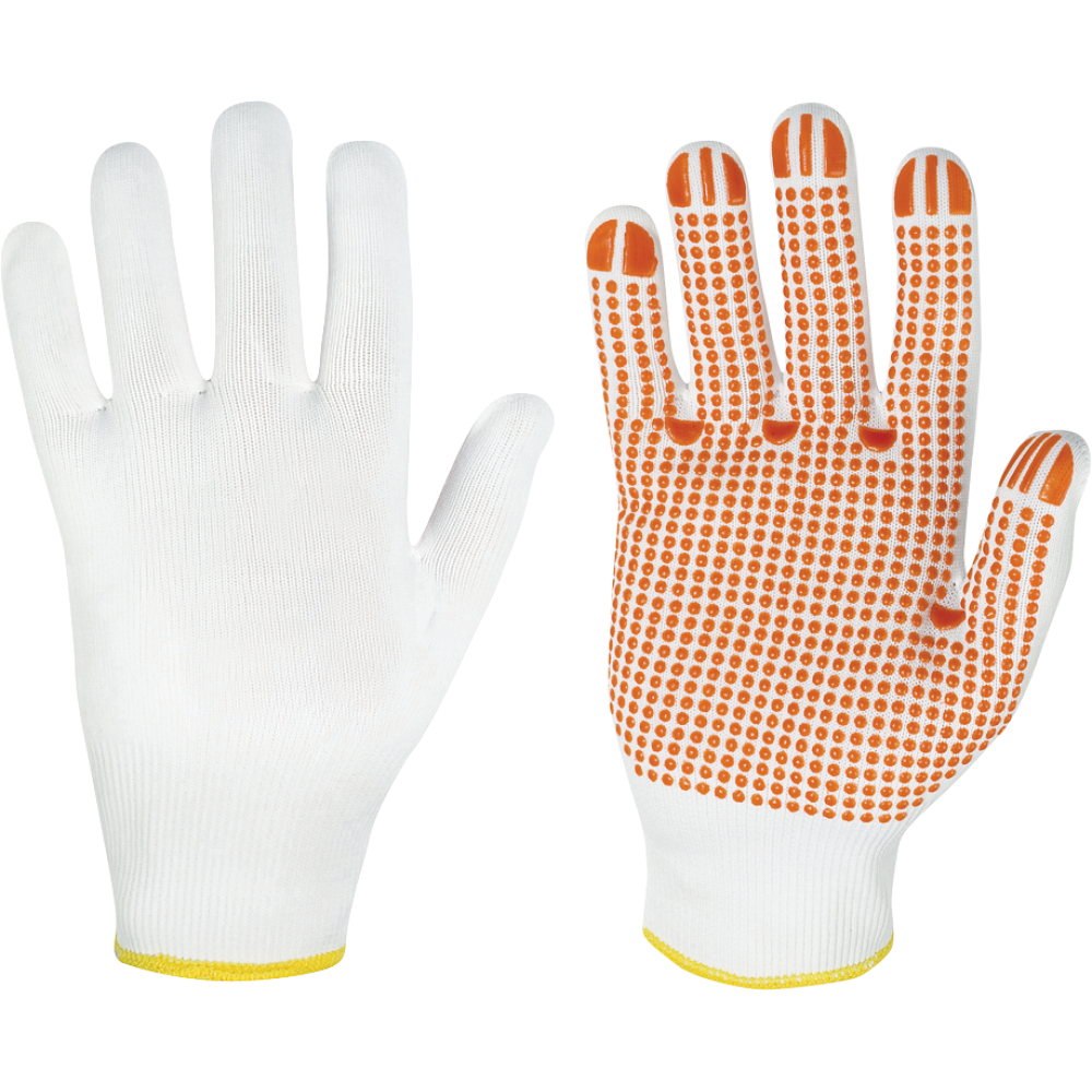 Nylon Handschuh FUZHOU weiß/rot
