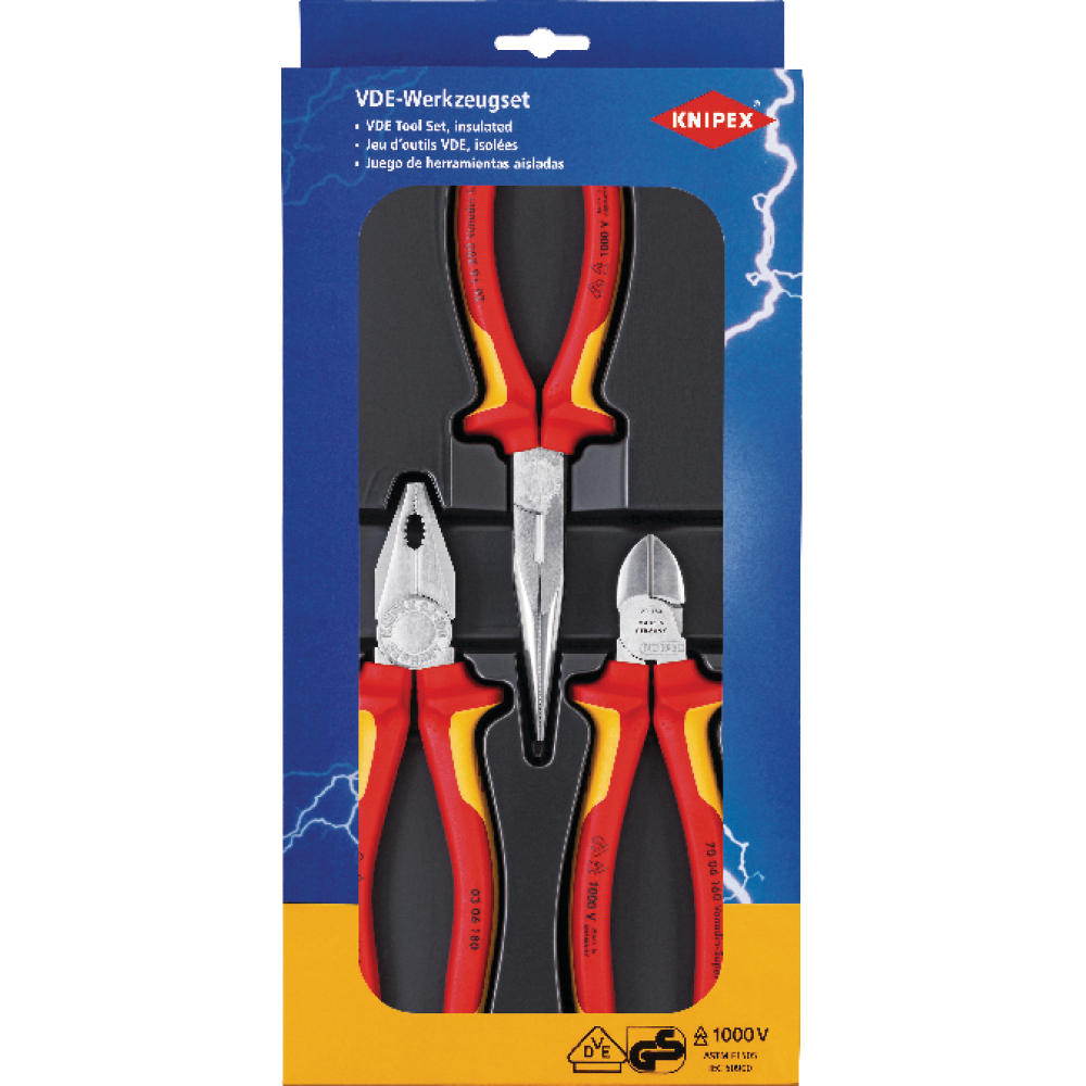 KNIPEX Zangen-Satz Sicherheit VDE 3-teilig