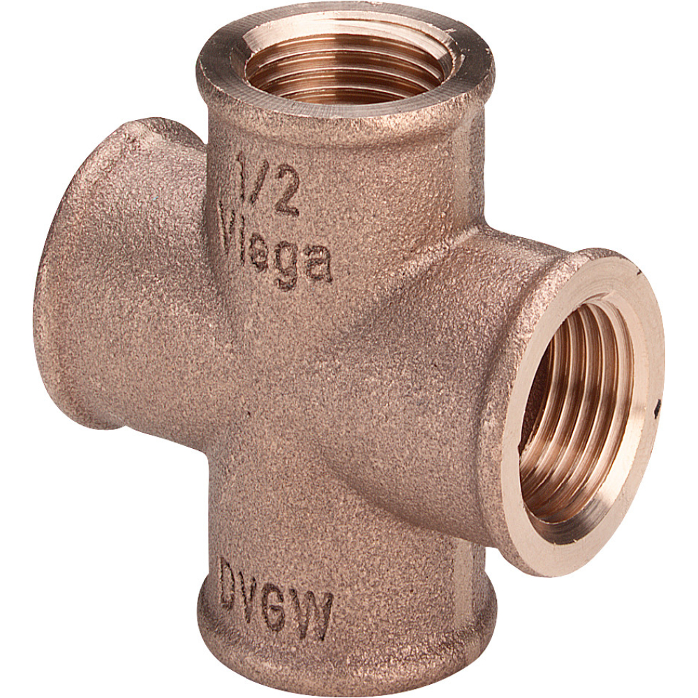 Viega Kreuzstück 3180 in Rp1/2 Rotguss