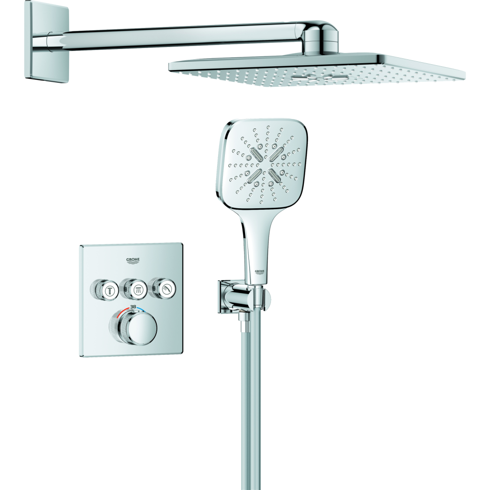 Grohe UP-Duschsystem Grohtherm SC 103998 eckig 3 ASV für Duschrahmen Duo chrom