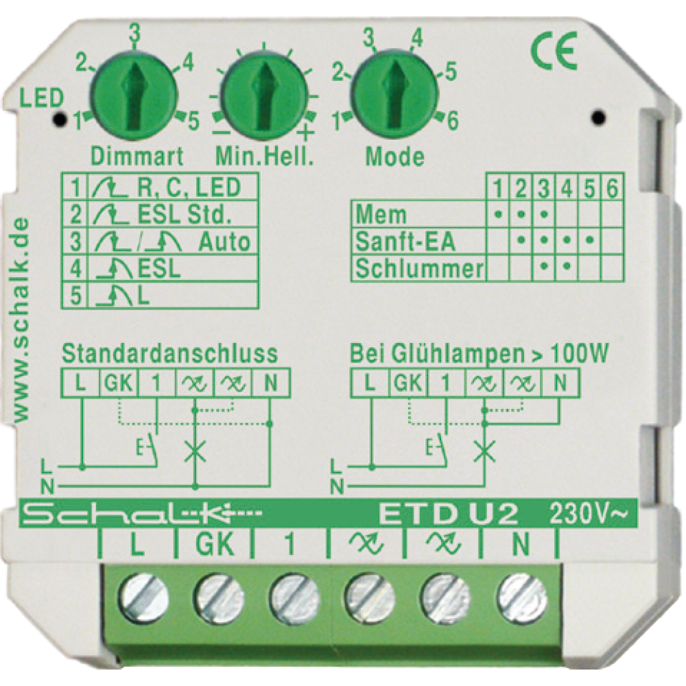 Universal-Tastdimmer Schalk ETD U2 500VA 230V