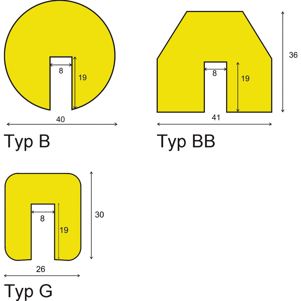 Kantenschutz Typ B 1000mm gelb-schwarz z.Aufstecken
