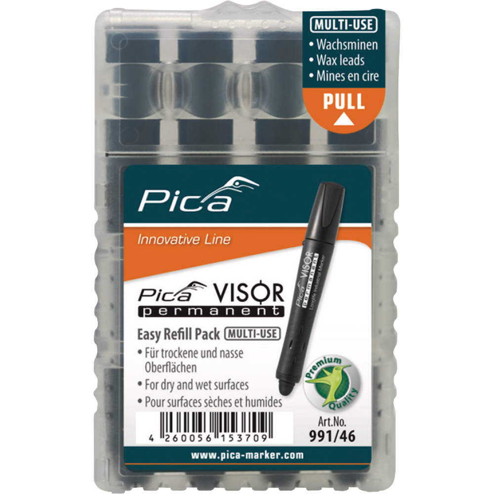 Minen-Set für Permanentmarker VISOR Industrial gelb Pica