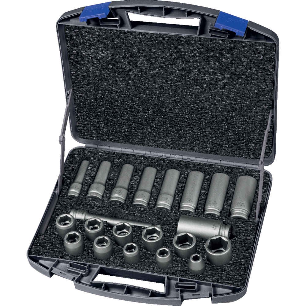 Kraft- Steckschlüssel-Satz 1/2" 21-teilig ASW