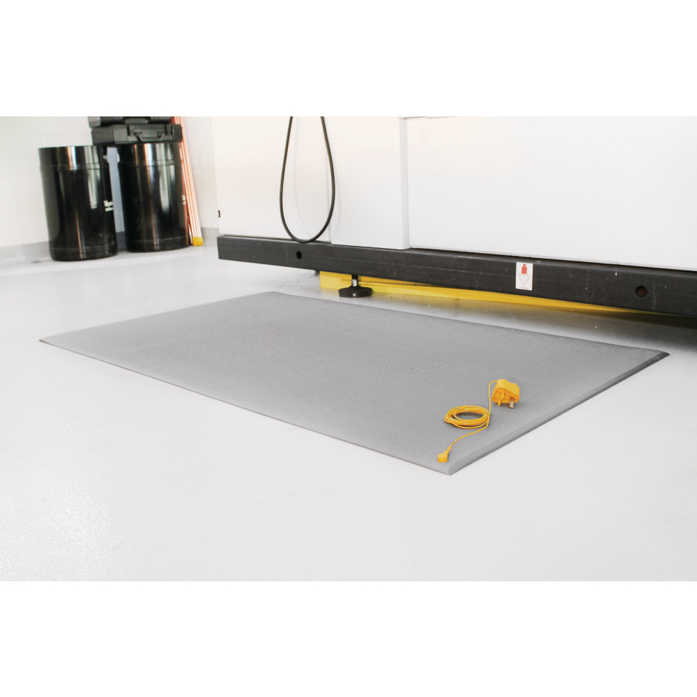 Sicherheitsmatte antista. 0.9m x lfm., grau