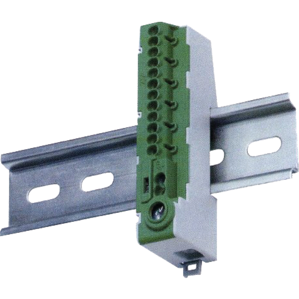 Null- u. Schutzleiter- klemme PE 14-S grün