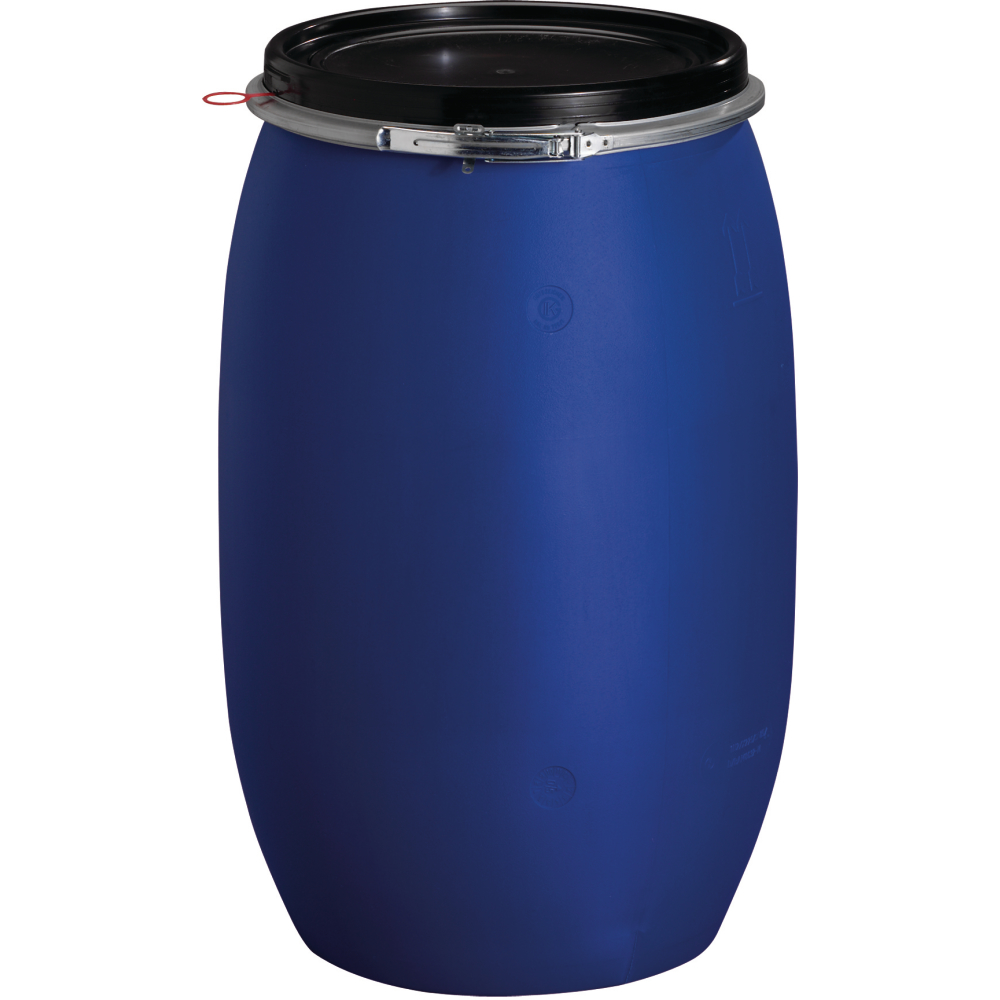 Weithalsfass 120 Liter 800 mm hoch blau