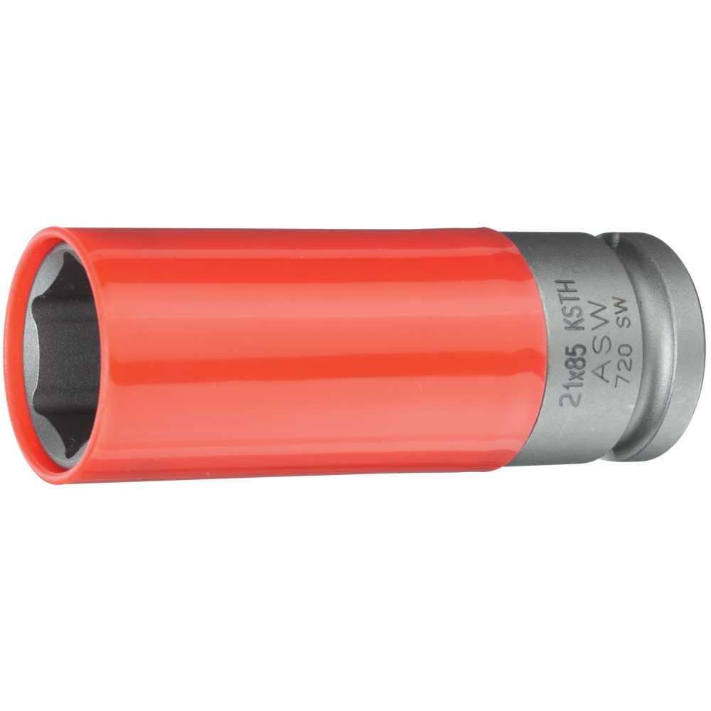 Kraft-Steckschlüsseleinsatz 17mm 1/2" mit Kunststoff-Hülse blau