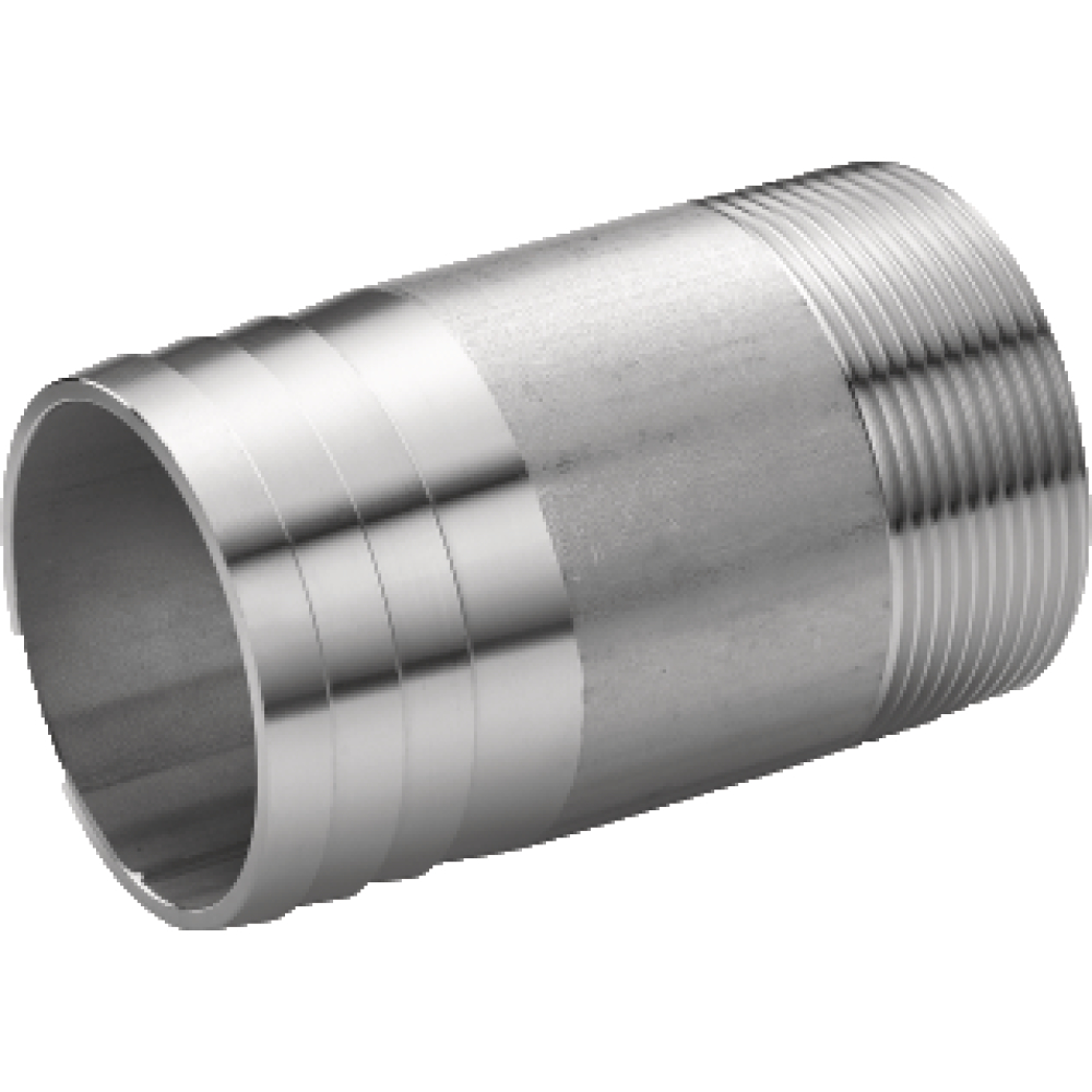 V4A-Gewinde-Schlauchnippel 2" L=100 mm