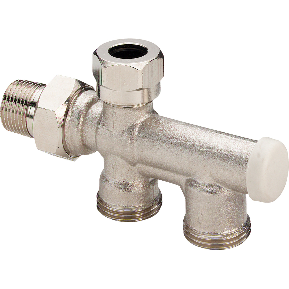 Viega Heizkörperanschlussstück 1069.2 in 15mm x Rp1/2 Messing matt-vernickelt