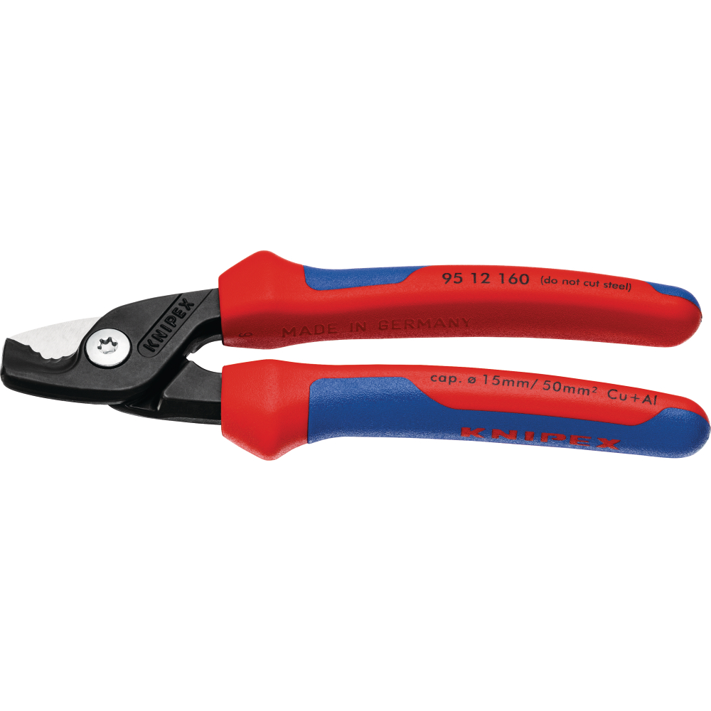Kabelschere mit Mehrkomponenten-Griffen 160mm schlanke Kopfform