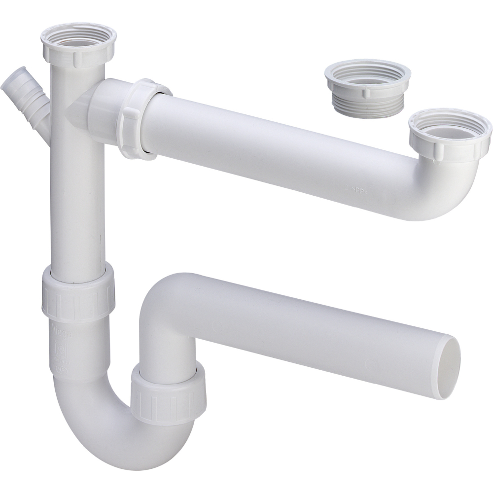 Viega Ablaufverbindung 79485 in G1 1/2 x 50mm x 90-310mm Kst. weiss