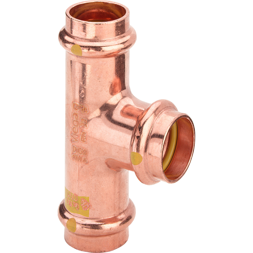 Viega T-Stück mit SC Profipress G 2618 für Gas in 12mm Kupfer