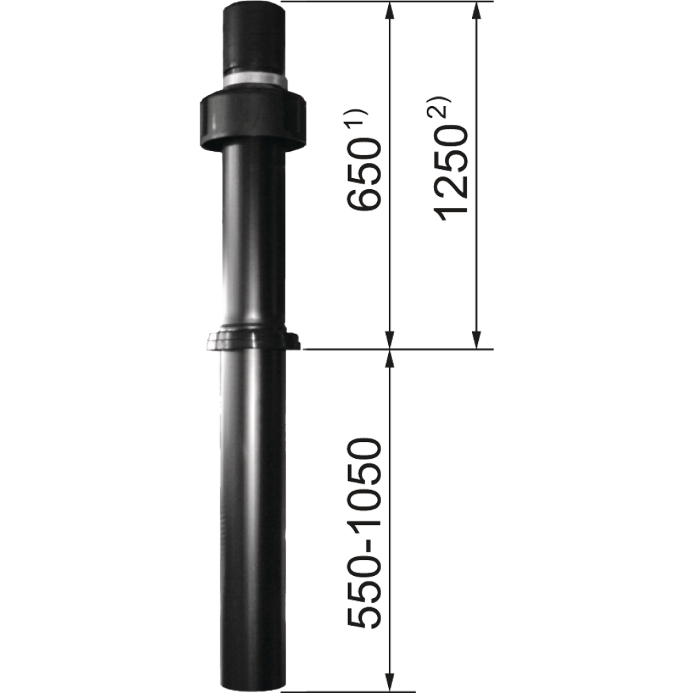 Luft-/Abgasführung DN 80/125 senkr. Schräg/Flachd.