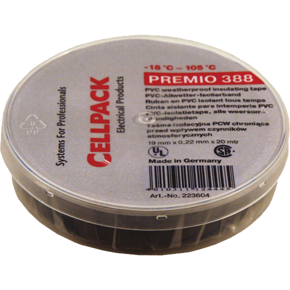PVC-Allwetterb.Premio 388 0,22x19mm 6m schwarz