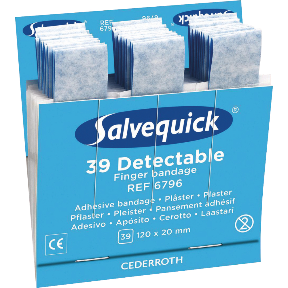 Salvequick Pflaster Nachfüllpackung Fingerverband Detektierbar Blau 1x39St.