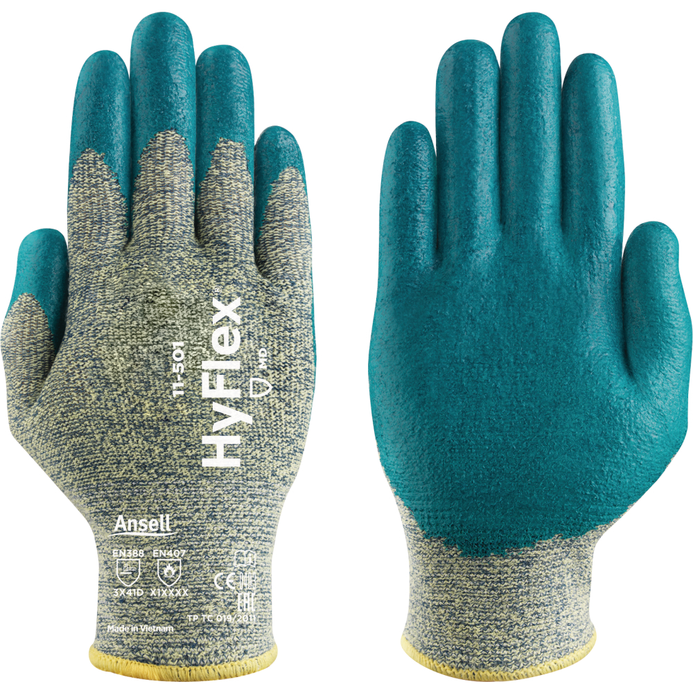 Ansell Schnittschutzhandschuh HyFlex® 11-501 grau-blau Gr.9