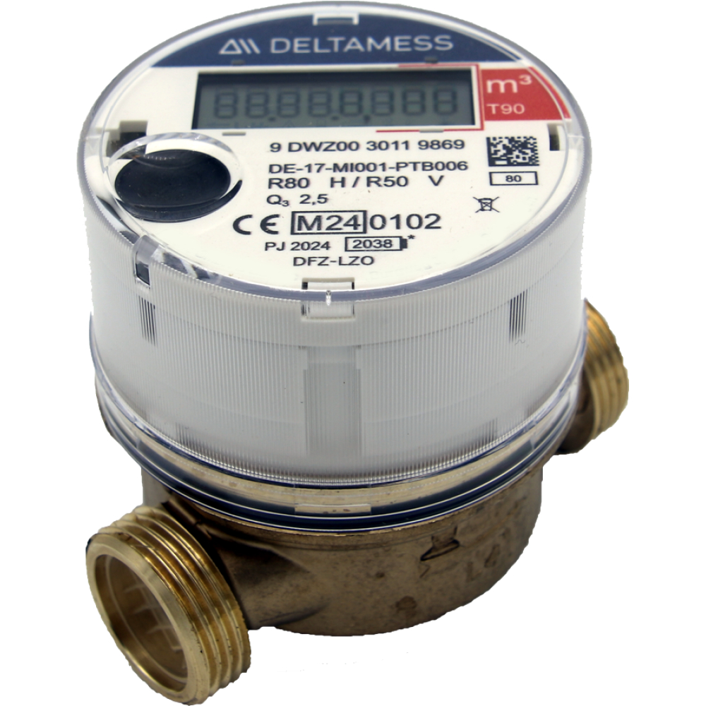 FORMAT Tec Aufputz-Wasserzähler Q3 2,5 G3/4 AG x 110mm, T90 smart i OMS