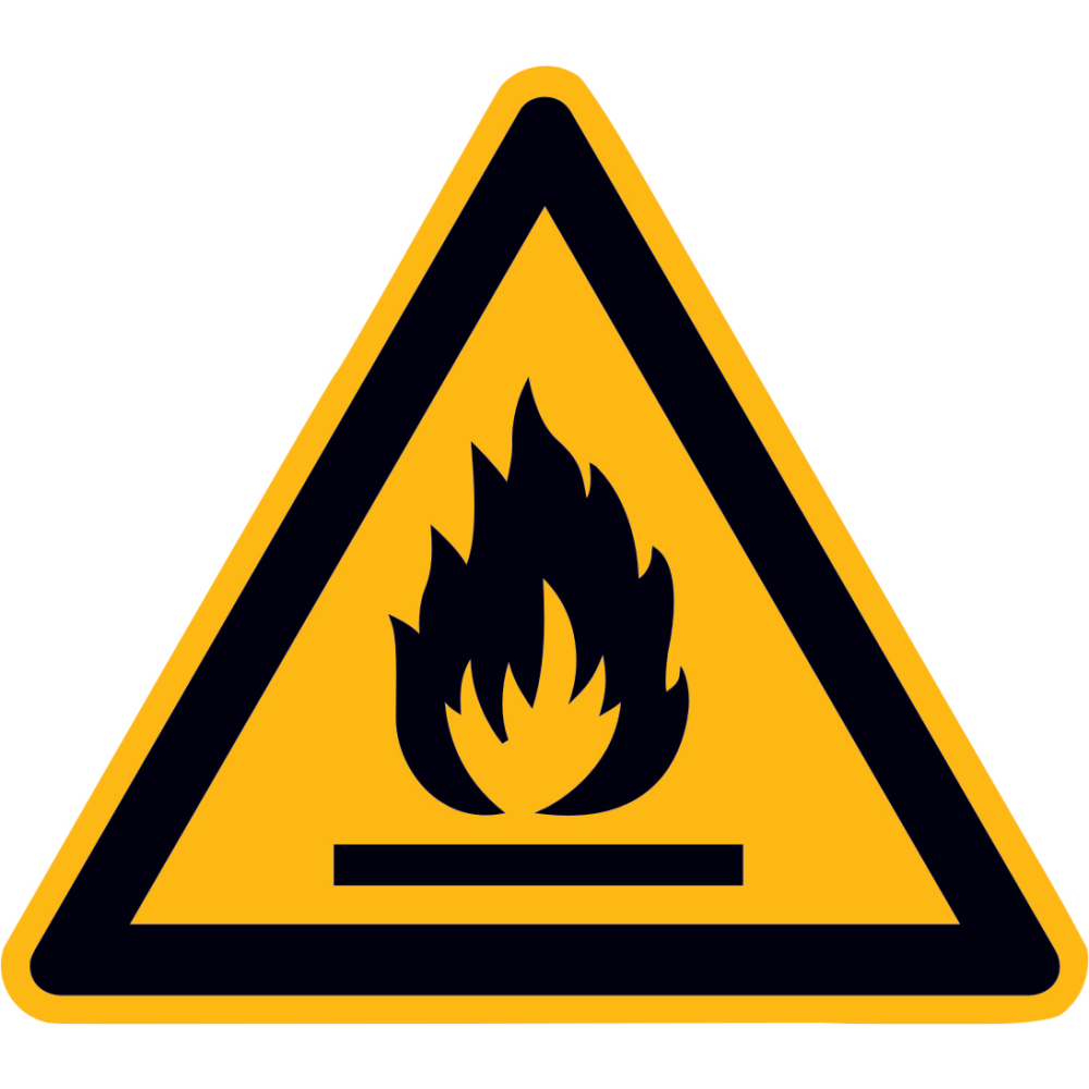 Warnung feuergef. Stoffen PVC-Folie, selbstklebend
