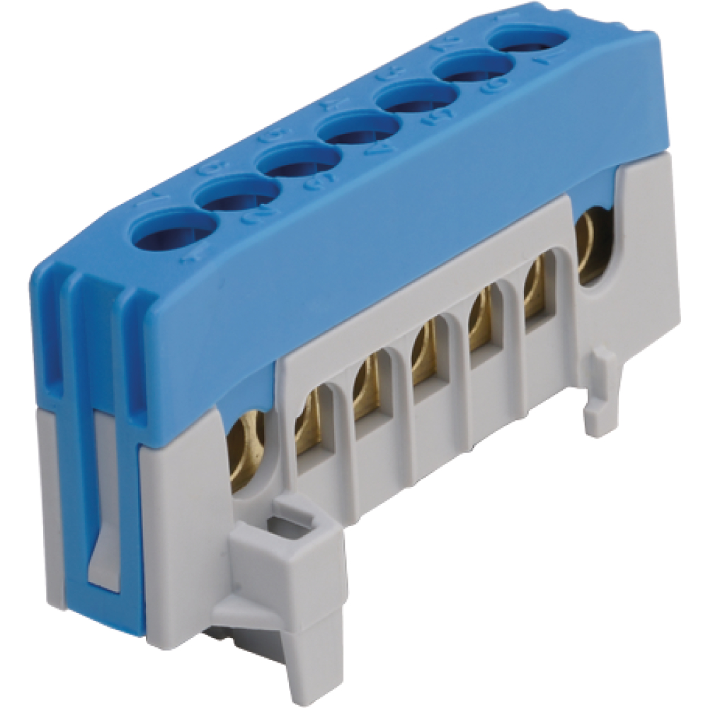 Neutral- u. Schutzleiter- klemme N12-F2 blau