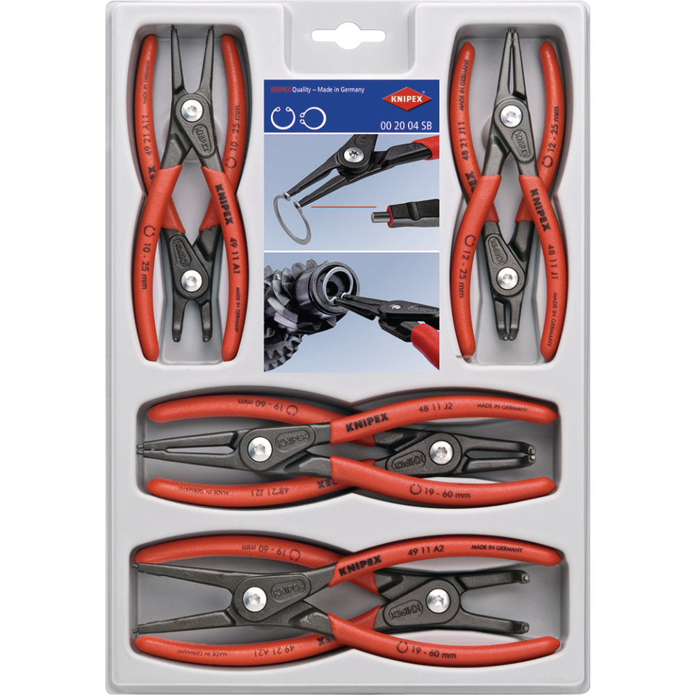 KNIPEX Präzisions-Sicherungsringzangen- Set Nr. 00 20 04 SB 8-teilig