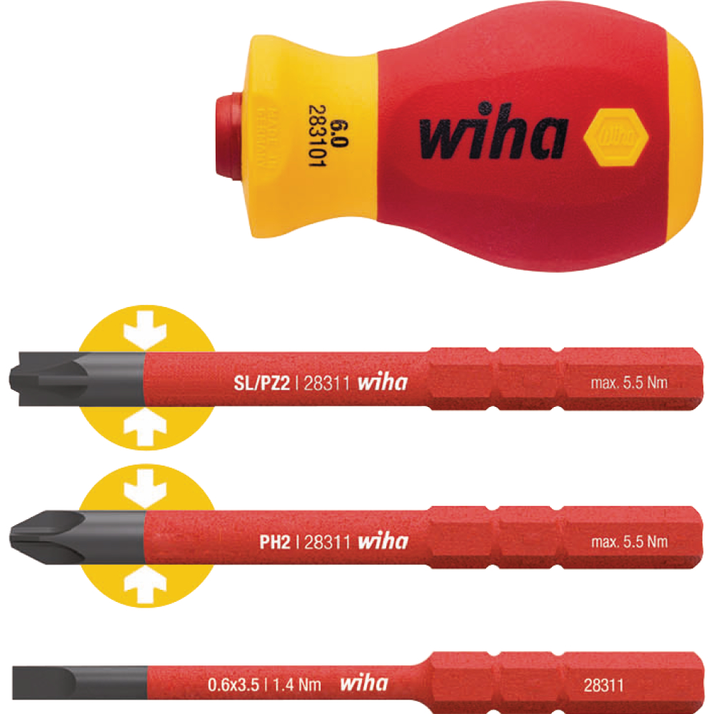 Wiha VDE-Bit-Halter SoftFinish® slimVario® electric 4-teilig